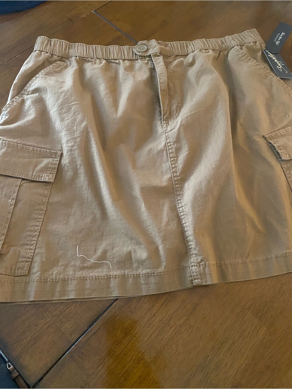 Union Bay Casual Cargo Pocket Skirt in Tan